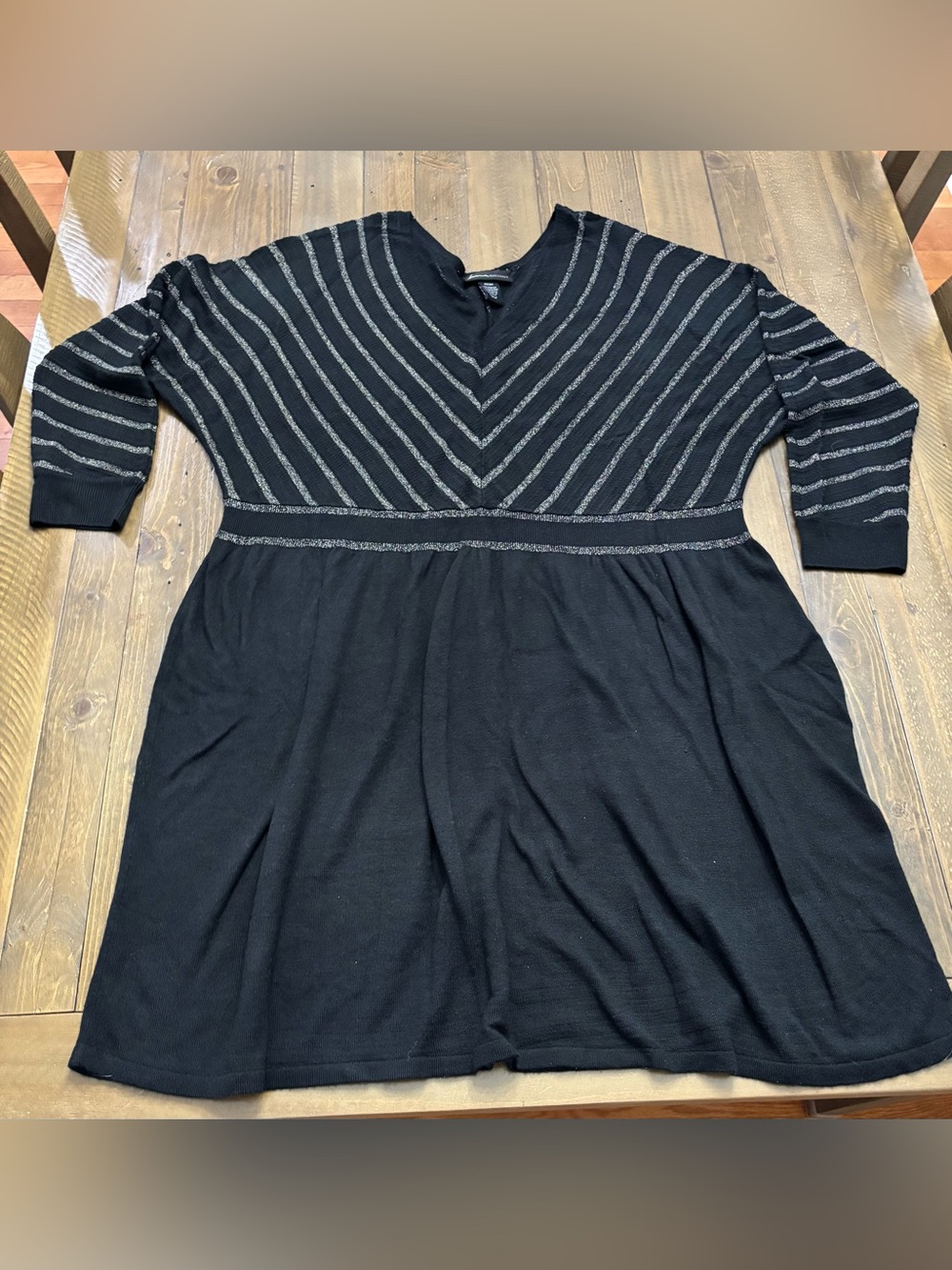 Lane Bryant Black Sweater Dress with Subtle Metallic Detail